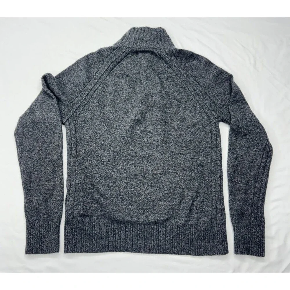 Banana Republic Mens S Gray Recycled Wool Half Button Mock Neck Sweater